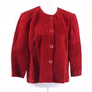 Audrey Talbott red textured jacket  L